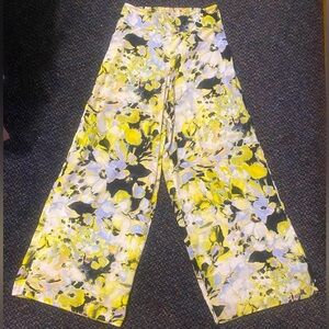 Bar III Yellow, Black & White Floral Wide-Leg Pants
